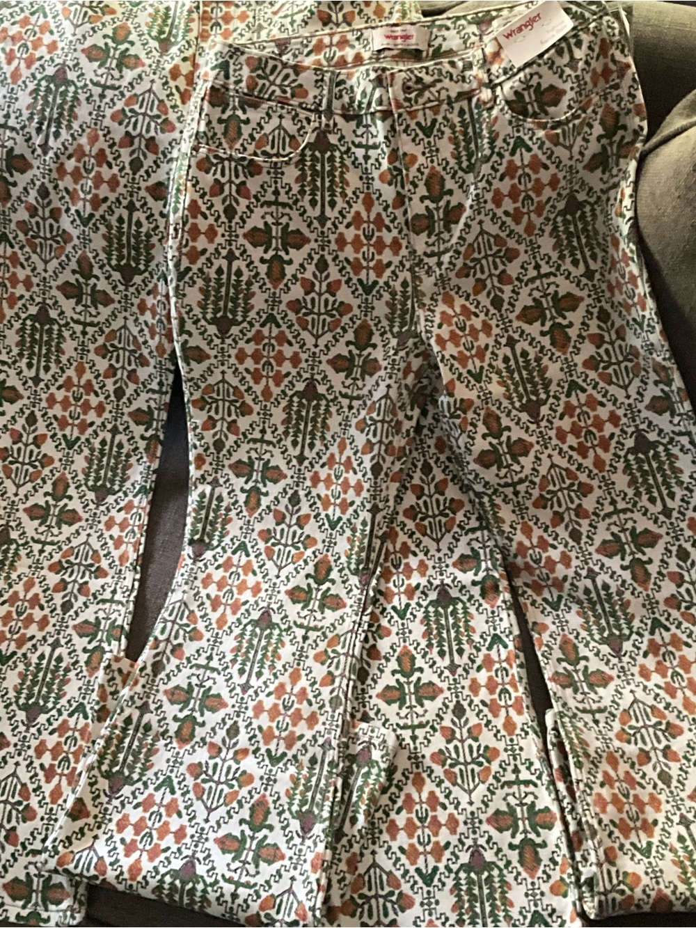 NWT Wrangler highrise fierce flare vintage floral boho jeans women’s 12 31X32 - Picture 7 of 10